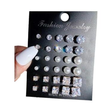 Imagem de Conjunto De Brincos De Pérola Coloridos Para Mulheres, Joias De Moda M