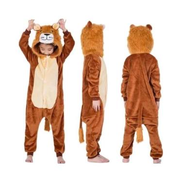 Imagem de Pijamas Kigurumi Para Crianças, Fantasia De Unicórnio, Tigre, Leão, Ra
