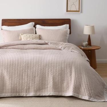 Imagem de Juego de Ropa de Cama con Edredón Bedsure Rosa Tamaño Queen con Cubrec