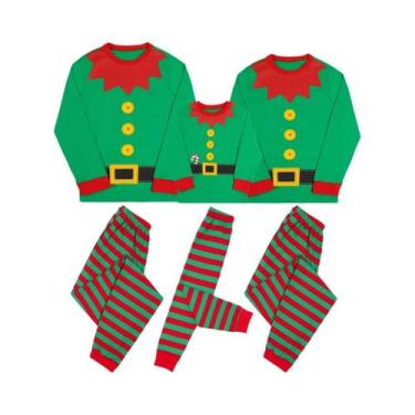 Imagem de Conjunto De Pijamas De Natal Verde Para Família, Roupas De Dormir Coor