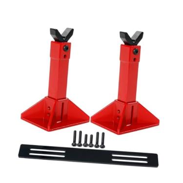 Imagem de simhoa Suporte de macaco para carro RC, acessório de brinquedo para carros, suporte de reparo com altura ajustável para figuras em miniatura nas escalas, Vermelho