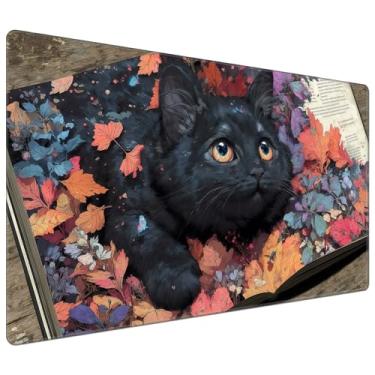 Imagem de DEGDFSGR for MTG Playmat 24 x 14 inches for TCG Playmats Non-Slip Rubber Base Commander Playmat HD Cover for Magic Play Mat Iorcana Trading Card Game, Adorable Cat Picture Book