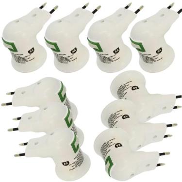 Imagem de Kit 10 Soquetes Adaptadores E27 com Botão Liga/Desliga Bivolt 127/220V