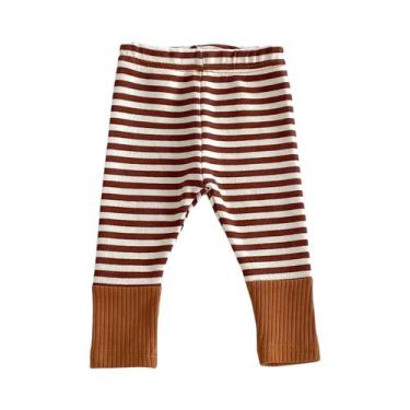 Imagem de Leggings Listradas Em Cores Doces Para Bebês Meninos E Meninas Moda De
