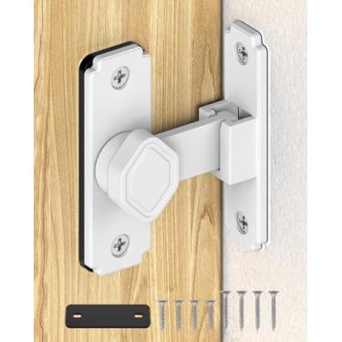 Imagem de SecureLatch Fechadura de porta de celeiro flip de 90 graus, trava pequena de ângulo reto, travas de porta deslizante para armários, banheiro, celeiro, galpão, jardim, janela - ferragens de segurança e