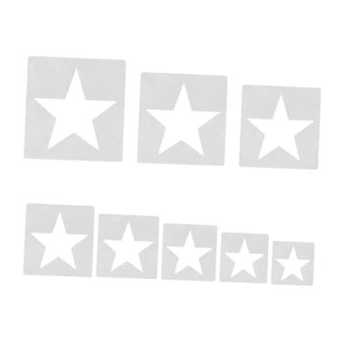 Imagem de Esquirla Conjunto de 8 estênceis para pintura, pequenos, fáceis de usar e reutilizáveis, ideais para decorar pisos de madeira, azulejos, placas de madeira e, Estrela