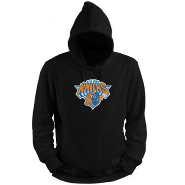 Imagem de Blusa Moletom Capuz Basquete New York Knickss 2020 Basketball, Preto, 