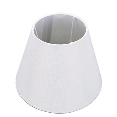 Imagem de pcagfaajmh E27 Abajur de tecido de serapilheira de tecido rústico para sala de estar quarto (Cáqui) Abajur (branco) (branco)