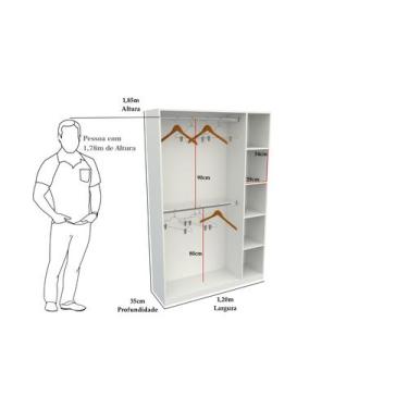 Imagem de Armário Cabideiro Juliana M2 100% Mdf Closet Loja Colmeia - VETORIAL M