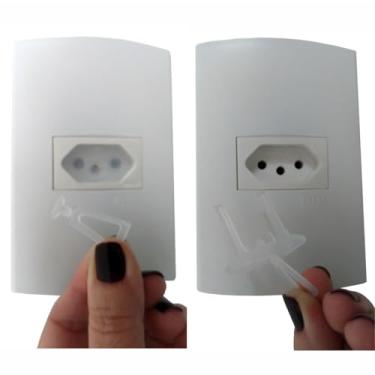 Imagem de Kit 10 Protetores de Tomada Segurança Contra Choque + 2 Chaves de Acesso(Transparente)