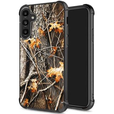 Imagem de JHYYTUJTYP Capa para Galaxy S25 FE, textura de pneu antiderrapante, capa protetora de TPU macio à prova de choque antiarranhões para Samsung Galaxy S25 FE 6,7 polegadas 2025, folha de árvore camuflada