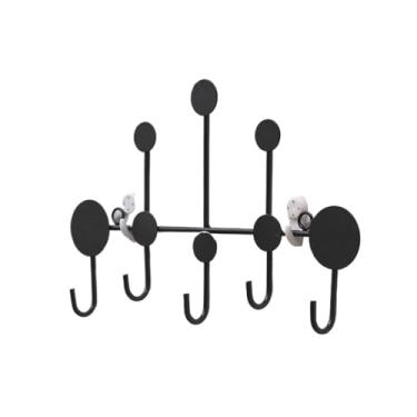 Imagem de KEG801302 Cabide criativo para casaco e chapéu, suporte de parede, suporte de metal para pendurar casaco, jaqueta, roupas, ganchos de chapéu (preto, pequeno)