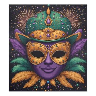 Imagem de Blueangle Máscara colorida de carnaval para lava-louças, capa frontal para lava-louças, adesivos de eletrodomésticos, adesivos de eletrodomésticos, 58 cm C x 66 cm, adesivo magnético decorativo (52)