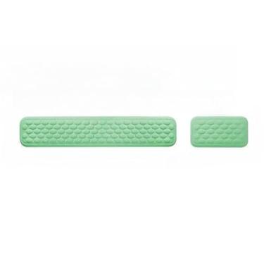 Imagem de Apoio De Pulso Tapete Para Teclado e Mouse De Espuma De Memória Com Relevo(Verde,Longo)
