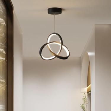 Imagem de Luminária pendente LED moderna de 22 cm, com controle remoto, para cozinha, ilha ou sala de jantar. Ideal para sala de estar, escritório ou bar, com altura ajustável (Branco).
