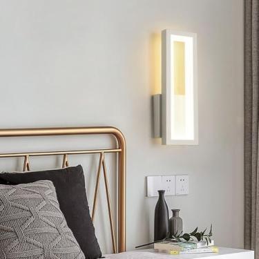 Imagem de GZZBMY Lâmpadas de Parede LED Moderna Minimalista Iluminação de Parede Interior com Interruptor de Toque Metal Acrílico Lâmpada de Parede Decorativa para Sala de Estar Quarto Corredor Escada (Luz