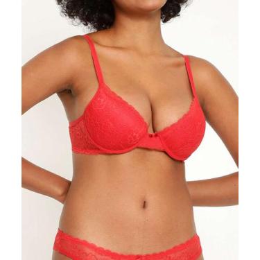Imagem de Sutiã de Renda Push Up Com Bojo Marisa-21142, Vermelho, 44