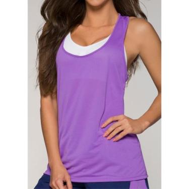 Imagem de Camiseta Feminina Esportiva Regata Dryfit Selene 20850, G, Violeta