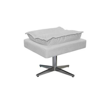 Imagem de Puff Opala Base Giratória de Metal Sintético - Amarena Móveis, Branco