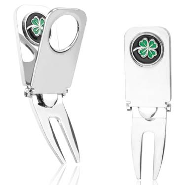 Imagem de Clipe de charuto de golfe, ferramenta de reparo de bola magnética removível multifuncional 3 em 1, liga de zinco, ferramenta de reparo de divoto de golfe para homem