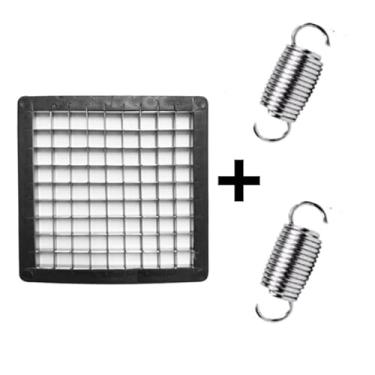 Imagem de Picador Fatiador Cortador de Legumes Batata Palito Pimentão Cenoura Frutas Cebola Profissional(Kit Lâmina + 2 Molas)