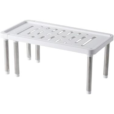 Imagem de Armário de cozinha organizador empilhável retrátil para temperos, adequado para cozinha, banheiro, suporte de armário de plástico