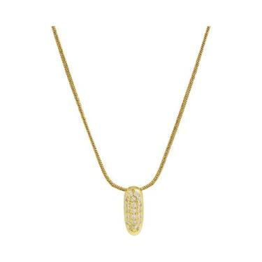 Imagem de Colar Feminino Banhado a Ouro Com Letra Inicial, Pingente De Zircônia 