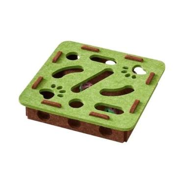 Imagem de Brinquedo Interativo Para Gatos: Quebra-Cabeça De Feltro Com Túnel Lab