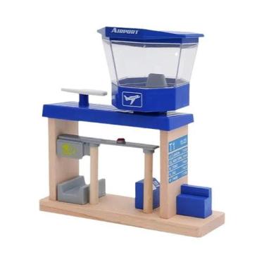 Imagem de Brinquedos De Trem De Madeira Para Crianças Com Acessórios De Ponte E 