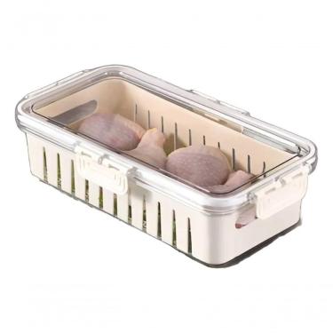 Imagem de Organizador De Alimentos Geladeira Com Tampa Pote Cesto