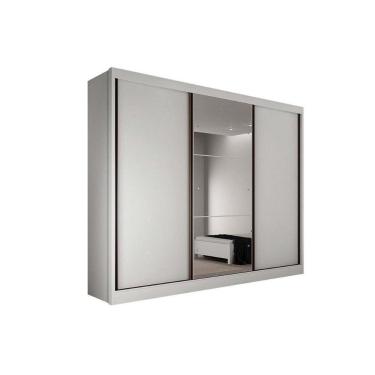 Imagem de Guarda Roupa Casal 3 Portas E 4 Gavetas C/ 1 Espelho Diamond/Toulon Plus Branco - Novo Horizonte