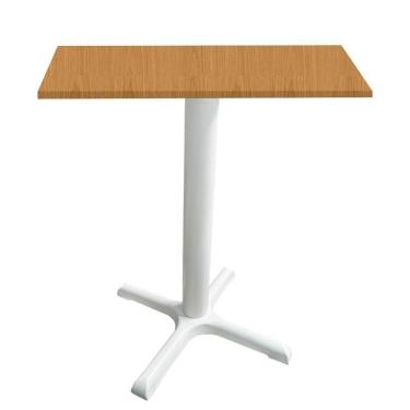 Imagem de Mesa ômega Ferro Branco 74 Cm (alt) Base Em X Tampo Mdp Quadrado Samba 80 Cm (larg) X 2,50 Cm (alt)
