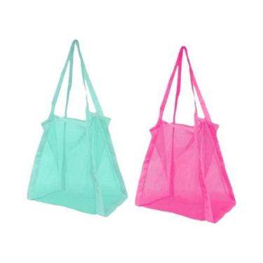 Imagem de Bolsa De Praia Grande Multicolorida Em Malha, Respirável, Portátil, Do