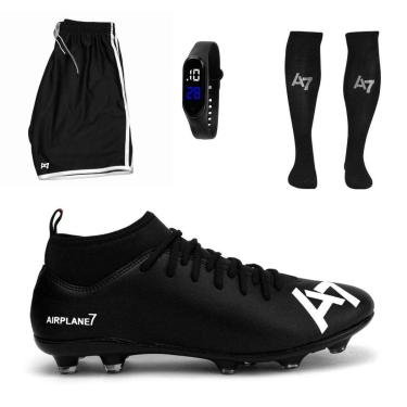 Imagem de Chuteira Botinha De Campo + Meião + Relógio + Short-Masculino