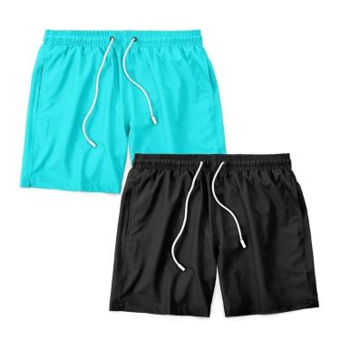Imagem de Kit 2 Shorts Bermuda Masculino Tactel Liso Praia Academia-Masculino