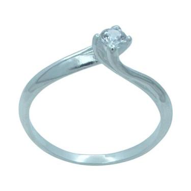 Imagem de Anel Solitário em Prata 925 com Zircônias - 4,00mm - Justino Ribas, 22