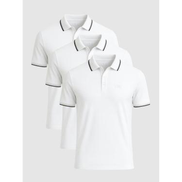 Imagem de Kit 3 Camisas Polo Masculina Básicas Crocker-Masculino