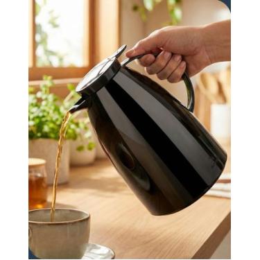 Imagem de Bule Térmico Viena Invicta 750ml Preto com Ampola de Vidro Gatilho Dos