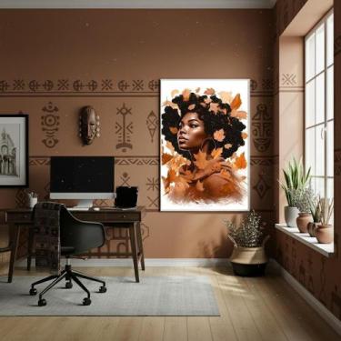 Imagem de Quadro Decor Mulher Outono 70X50Cm Mold Preta - Quadros On-Line
