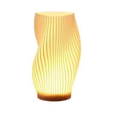 Imagem de Luminária De Mesa 3D Regulável Com LED Plissado, Luz Noturna Com 3 Nív