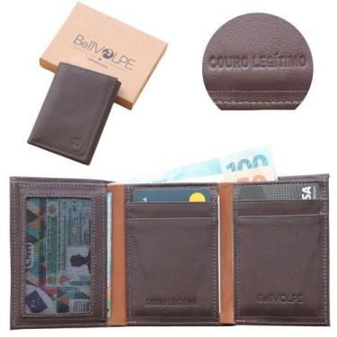 Imagem de Carteira Masculina Couro Legítimo Presente - BELLVOLPE & BRASILE, Marr