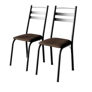 Imagem de Cadeira Para Mesa De Jantar 061 Kit 4 Peças Preto Madeira Imbuia - Art