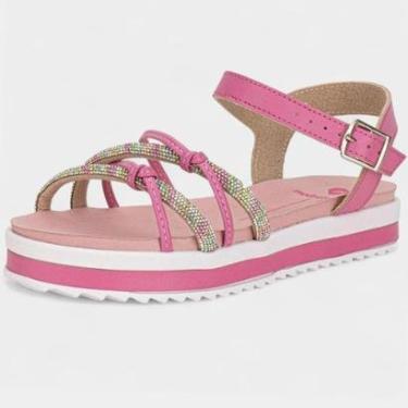 Imagem de Sandália Infantil Molekinha Flatform Tira Strass Nó Menina-Feminino