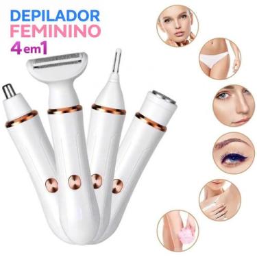 Imagem de Depilador Feminino Portátil 4 em 1 Sem Dor Para Sobrancelha e Corpo - 