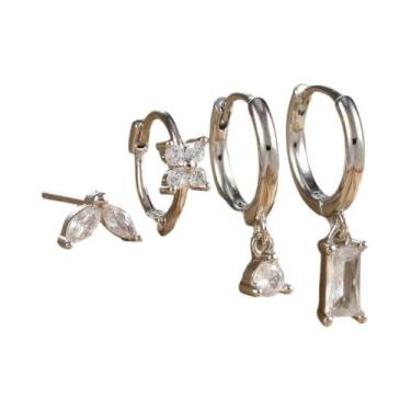Imagem de Conjunto De Brincos Pendentes De Zircônia Para Mulheres, Joias De Aço 