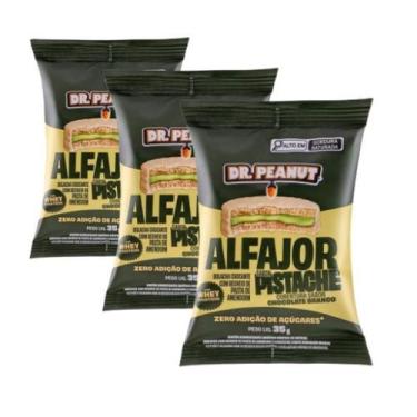 Imagem de Kit 3 Alfajor com Recheio Pasta de Amendoim Dr Peanut Whey Protein Zer