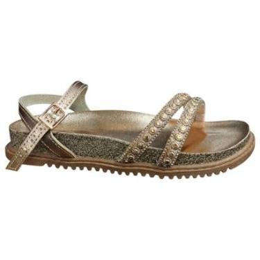 Imagem de Sandália Molekinha Papete Infantil Feminina Tira Brilho Confortável Antiderrapante-Feminino