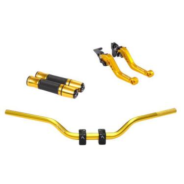 Imagem de Kit Manete Manopla Guidão Adaptador Yes 125 Intruder 125 Riva - NoBran