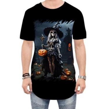 Imagem de Camiseta Longline Bruxa Caveira Halloween 20 - Kasubeck Store®, P