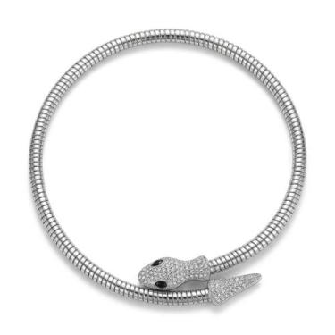 Imagem de Choker e Bracelete Serpente Luxury Colar Articulado Conjunto Dourado P